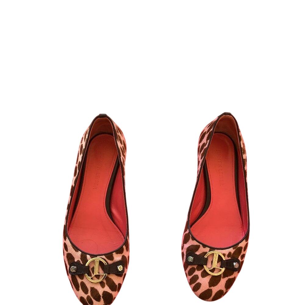 Vintage Judith Leiber Rose Spotted Calf Fur Ballet Flats size 7 - Picture 2 of 6